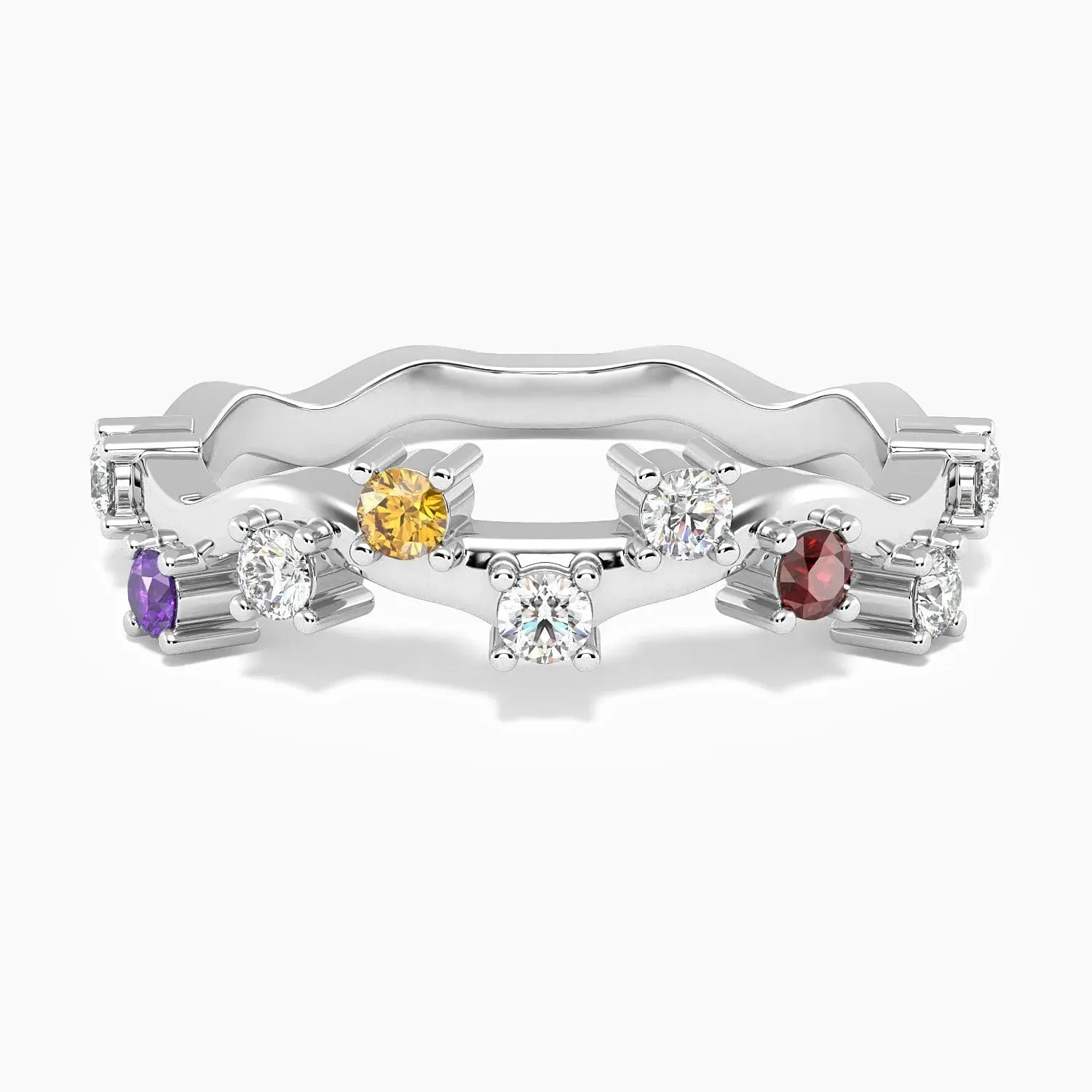 Galaxy Gleam Ring Rainbow Gemstones