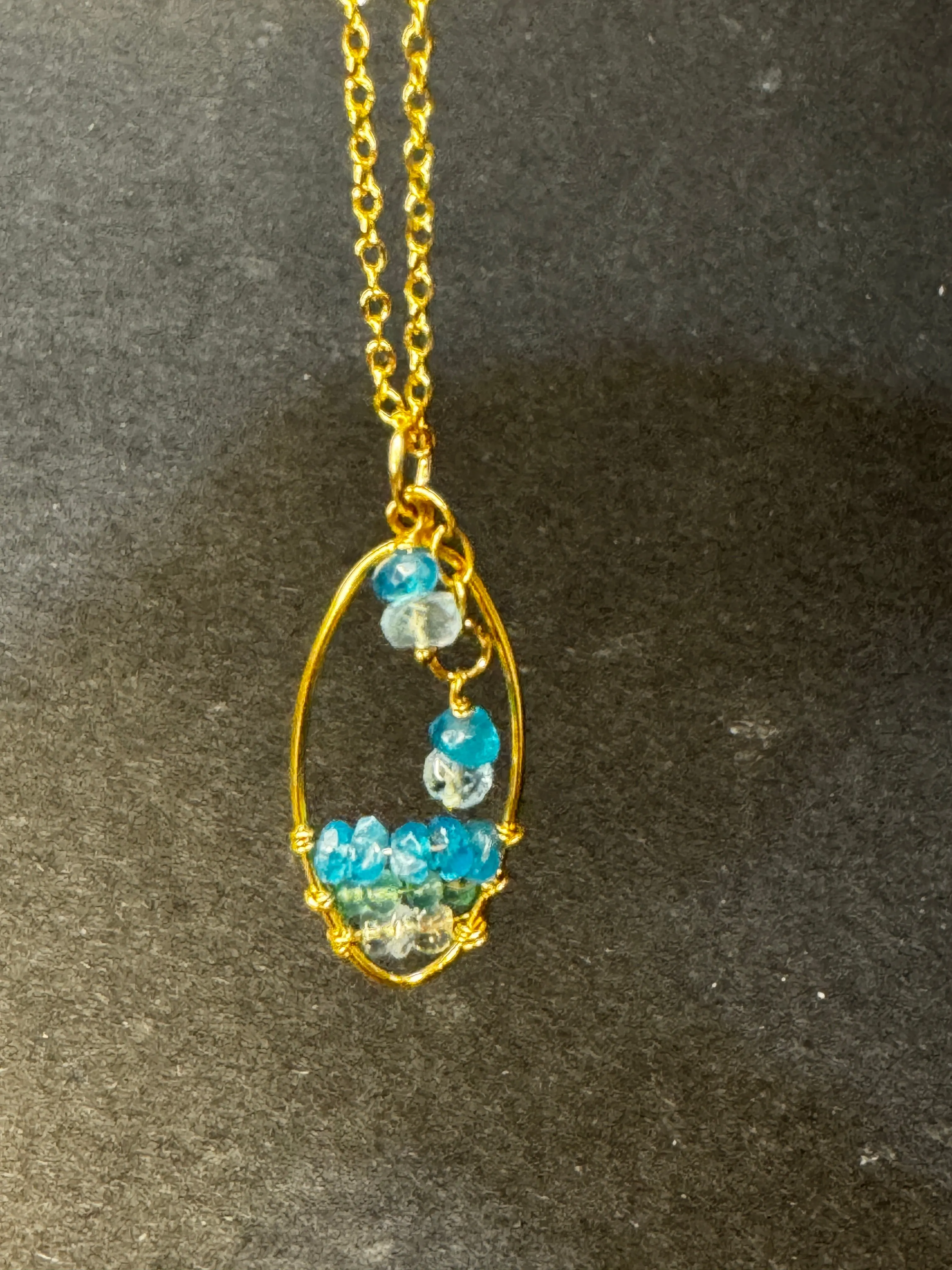 Gemstone Woven Oval Pendants