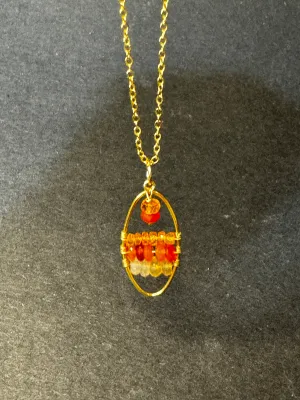 Gemstone Woven Oval Pendants