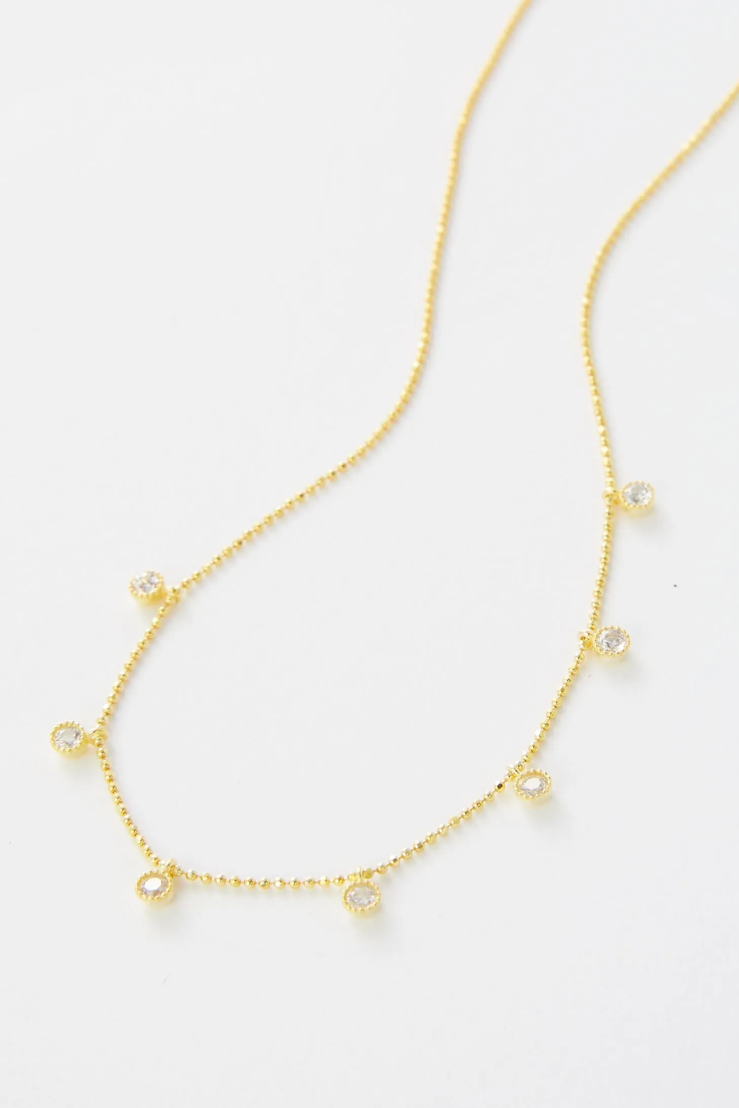 Glenda Hanging Bezel Necklace