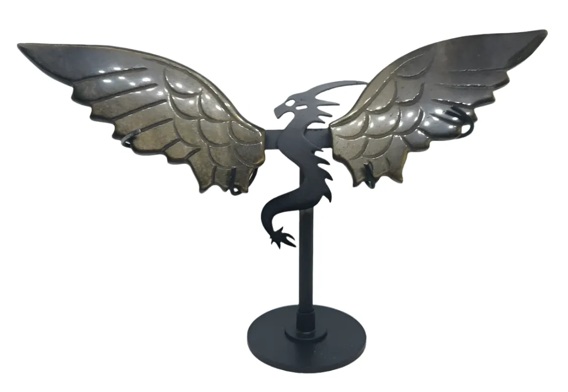 Golden Obsidian Crystal Dragon Wings