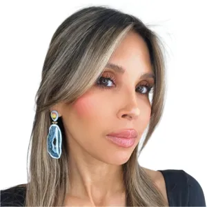 Gray Hues Agate Sterling Silver Earring