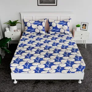 Heart Home Double Bedsheet | Bedsheet for Double Bed | Double Bedsheet with 2 Pillow Covers | Cotton Double Bed Sheet Set | Patta Double Bedsheet | 90x100 | Blue