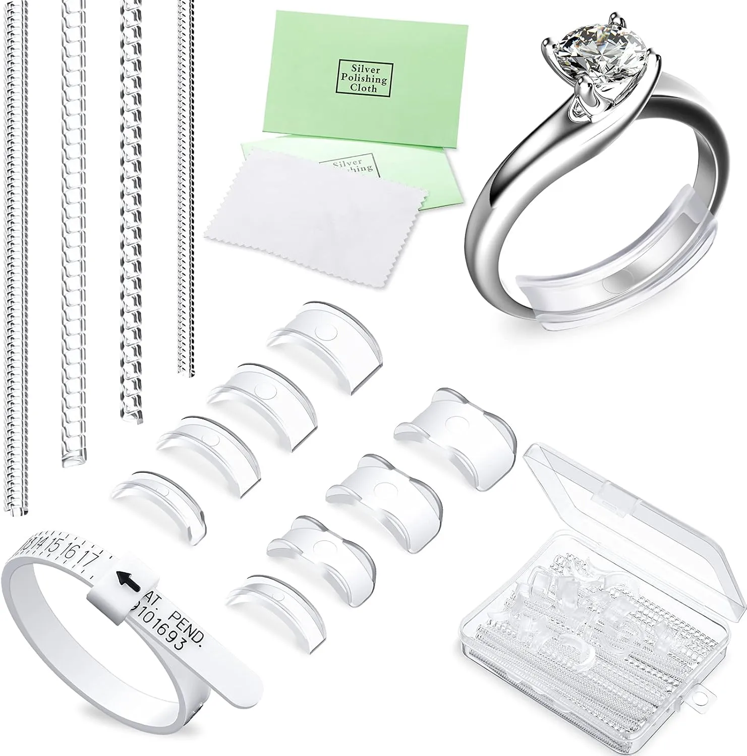Hicarer Ring Sizer Adjuster for Loose Rings Women 2 Styles, 12 Sizes, Invisible Spacer Guard Ring Resizer Tightener Fit Any Sizer
