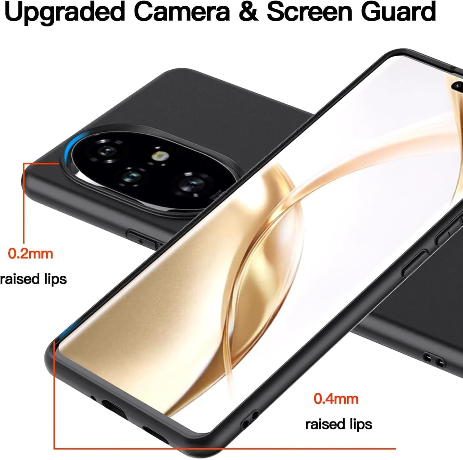 Honor 200 Pro Case Cover Liquid Soft Silicon Gel Matte Black