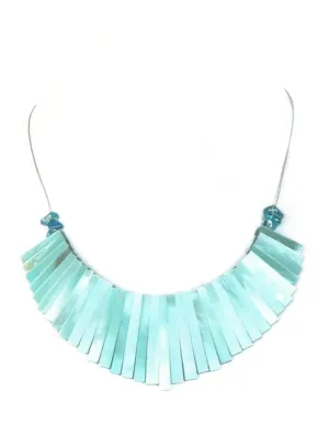 Iridescent Blue Fan Choker Set