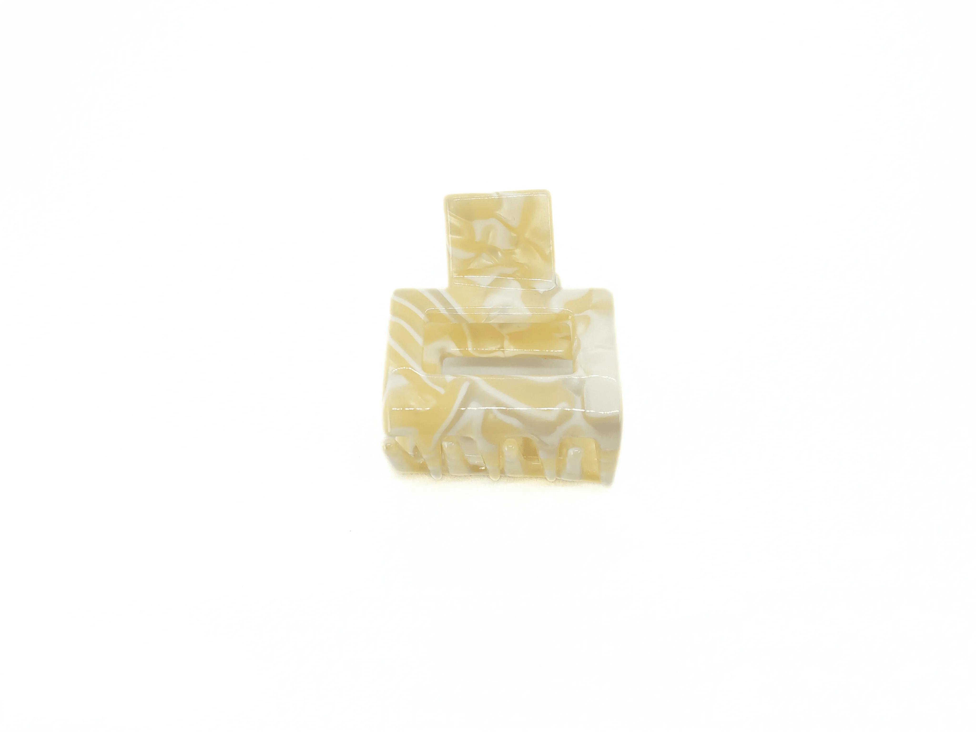 Ivory Marble Mini Hair Claw Clip