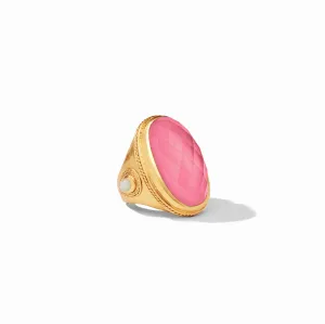 Julie Vos Cannes Statement Ring, Peony Pink