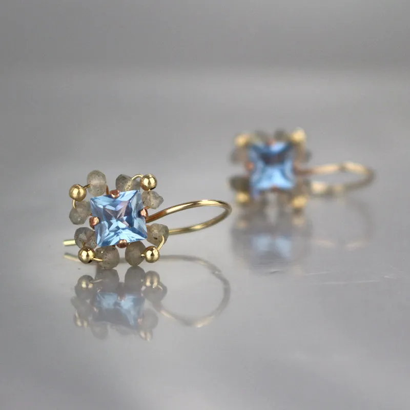 Labradorite CZ Victoria Earrings
