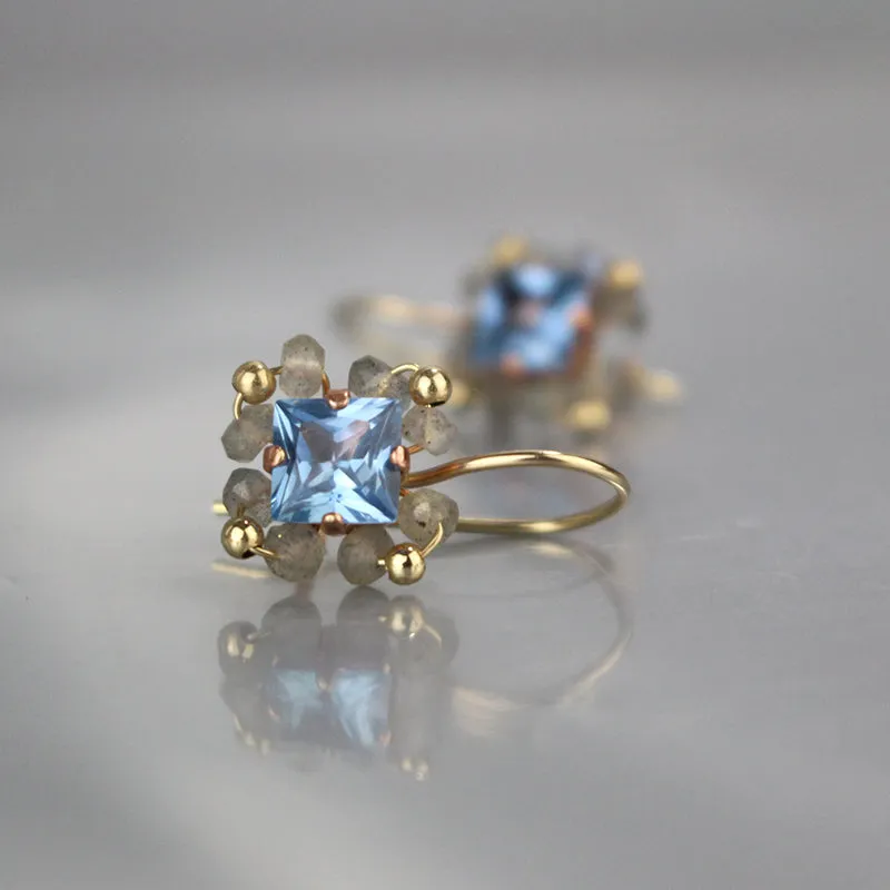 Labradorite CZ Victoria Earrings