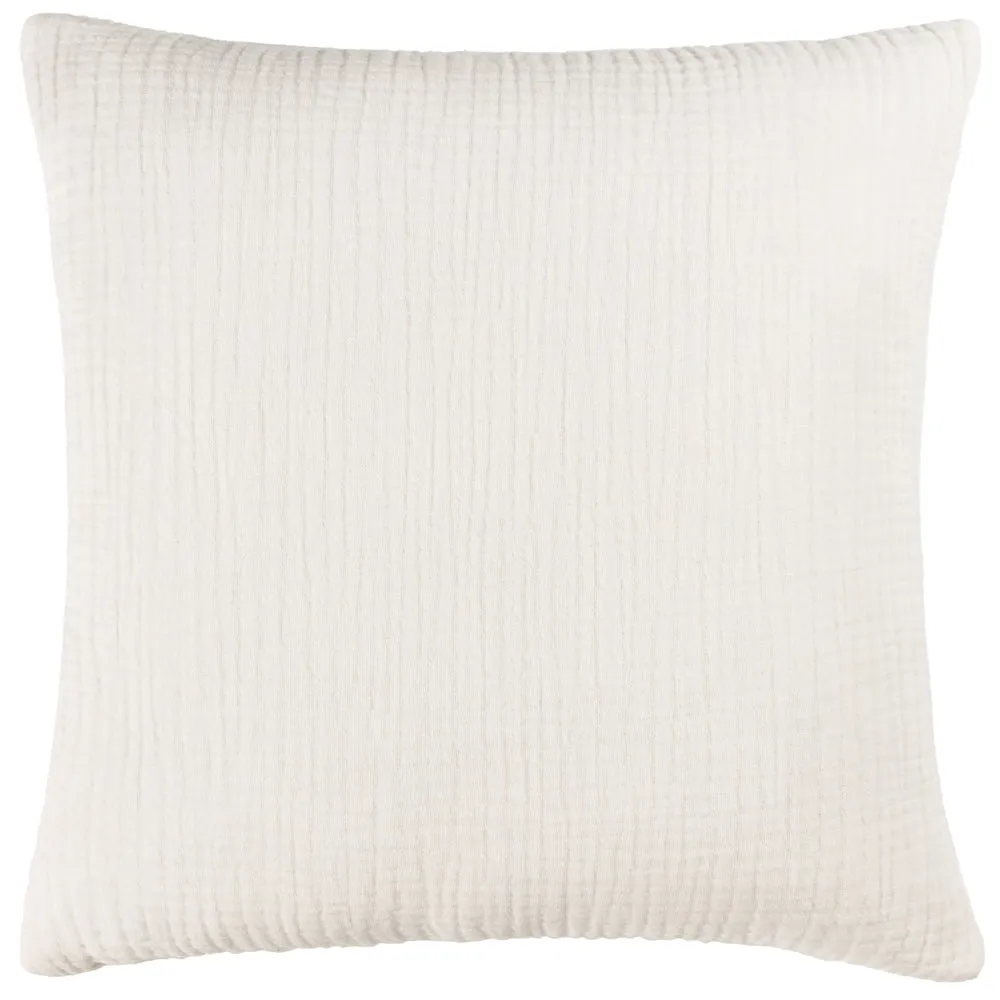 Lark Muslin Crinkle Cotton Cushion White