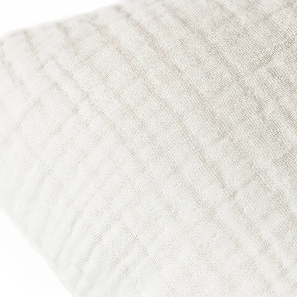 Lark Muslin Crinkle Cotton Cushion White