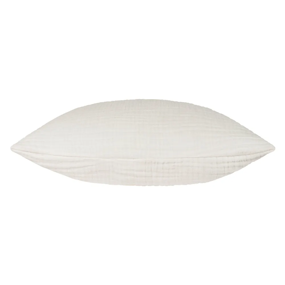 Lark Muslin Crinkle Cotton Cushion White