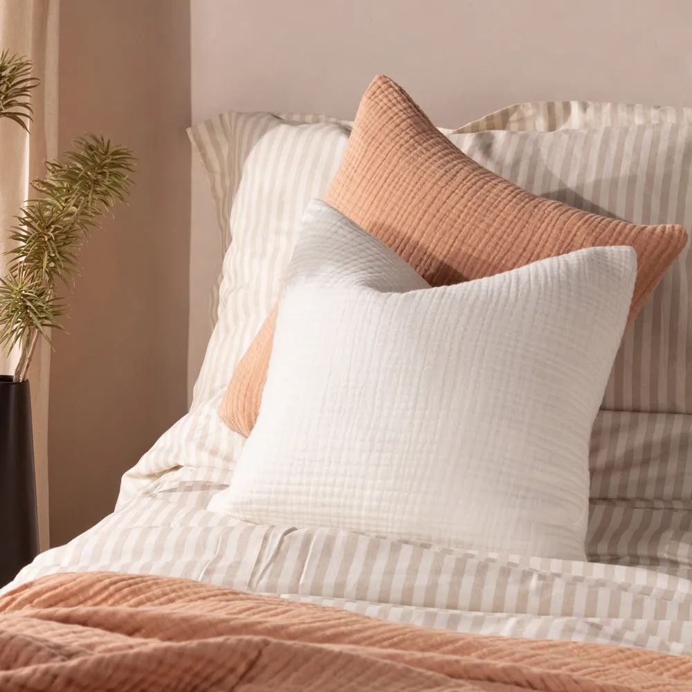 Lark Muslin Crinkle Cotton Cushion White