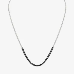 Loop Necklace - Black Oxidized Silver & Silver Sterling - 24"