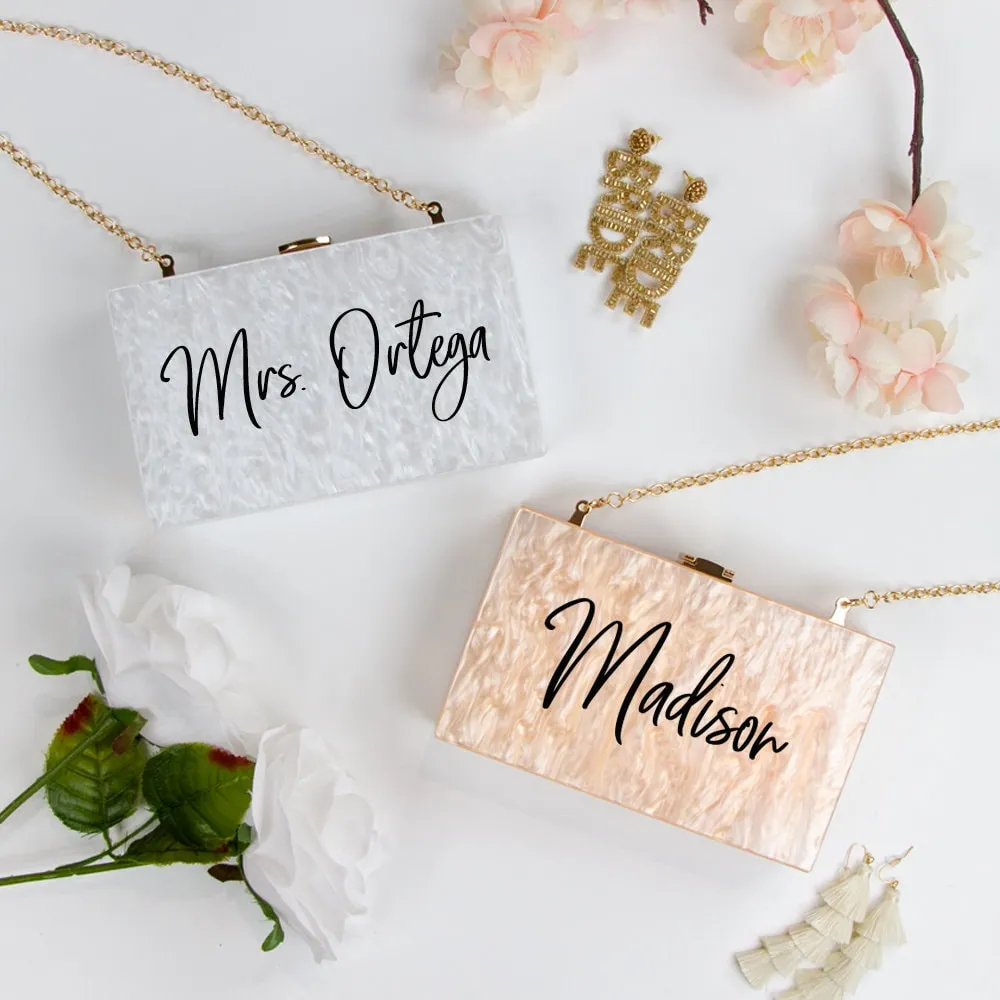 Marbled Acrylic Box Clutch Gifts