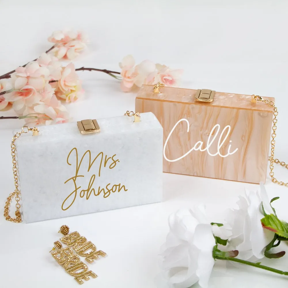 Marbled Acrylic Box Clutch Gifts