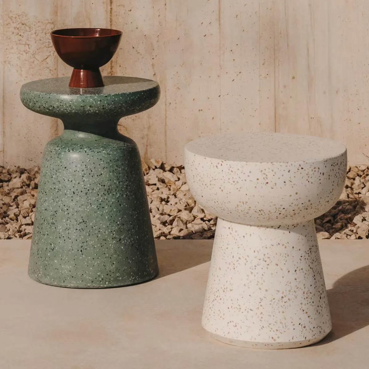 Mesquida Outdoor Side Table (Green Terrazzo, 39cm)