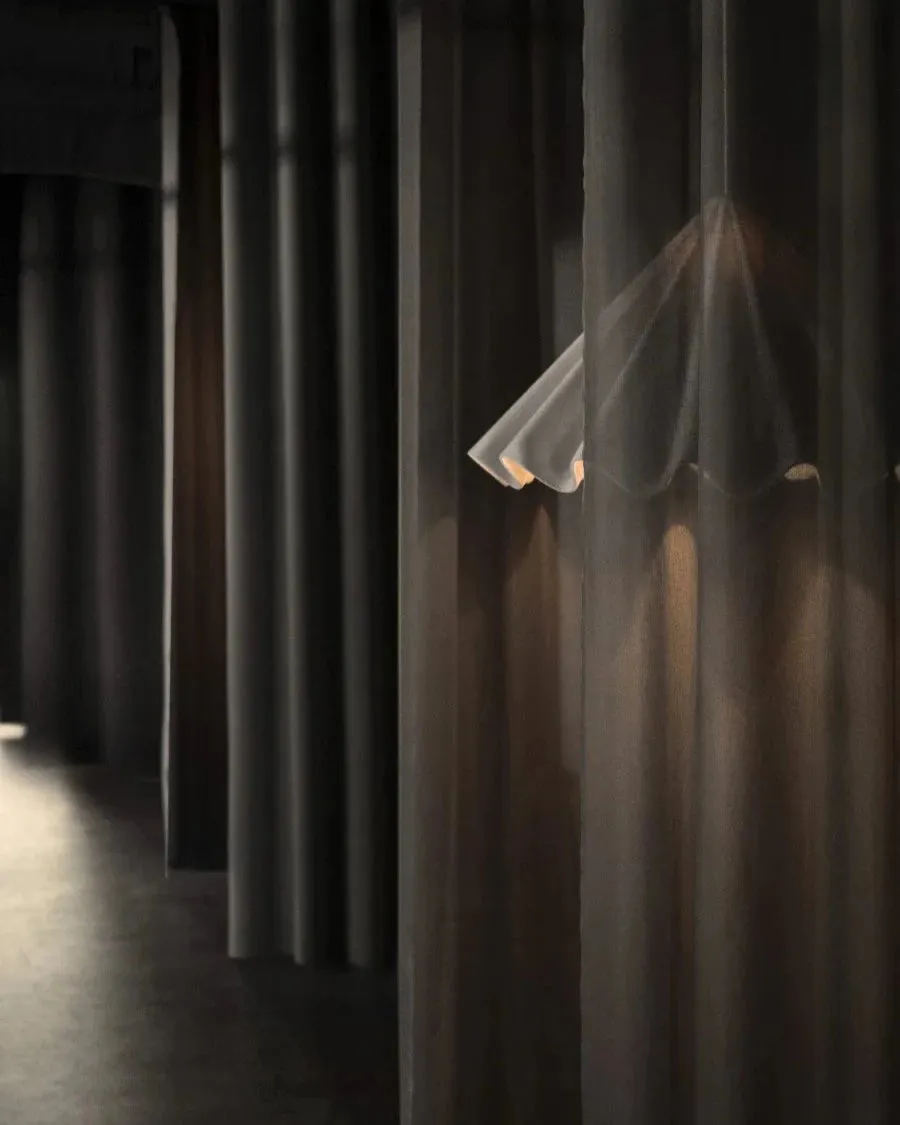 Minimalist Pleated Cone Pendant | Dancing
