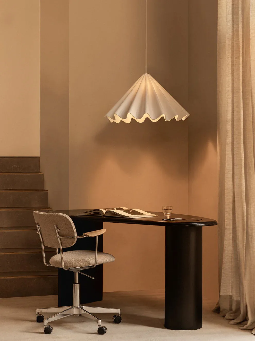 Minimalist Pleated Cone Pendant | Dancing