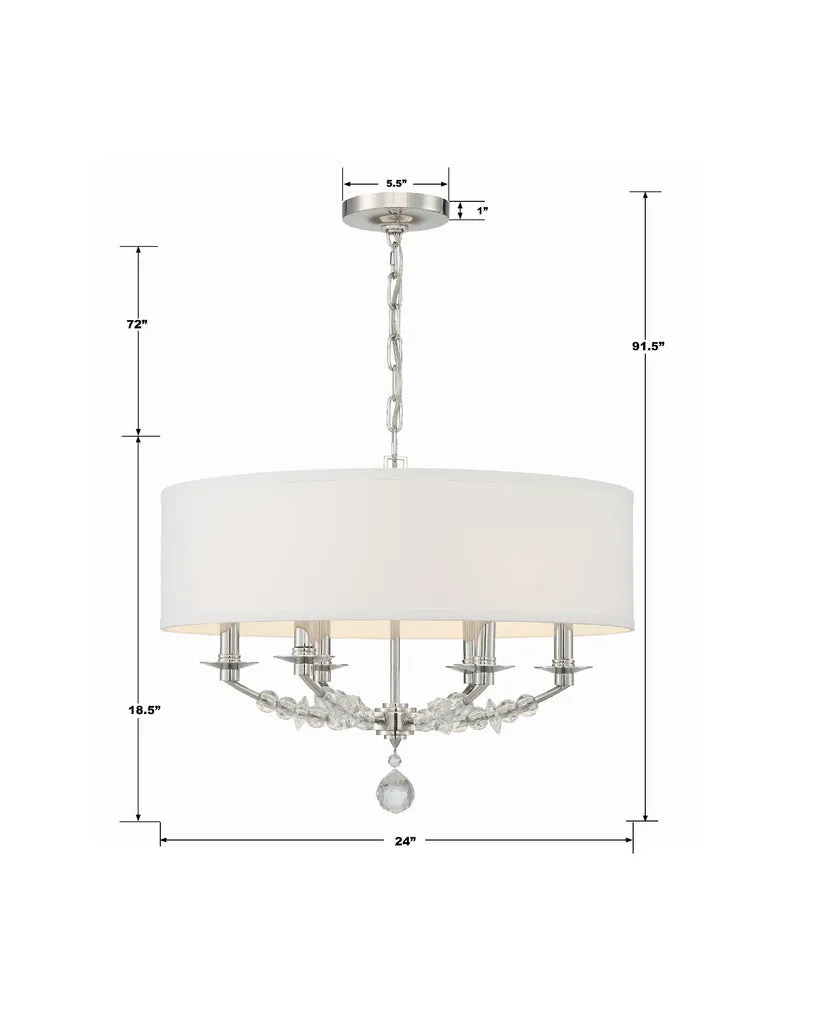 Mirage 6 Light Polished Nickel Chandelier
