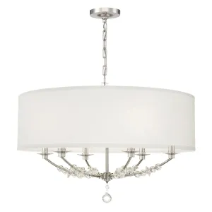 Mirage 6 Light Polished Nickel Drum Shade Chandelier