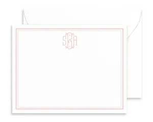 Monogrammed Bordered Note Cards with Envelopes