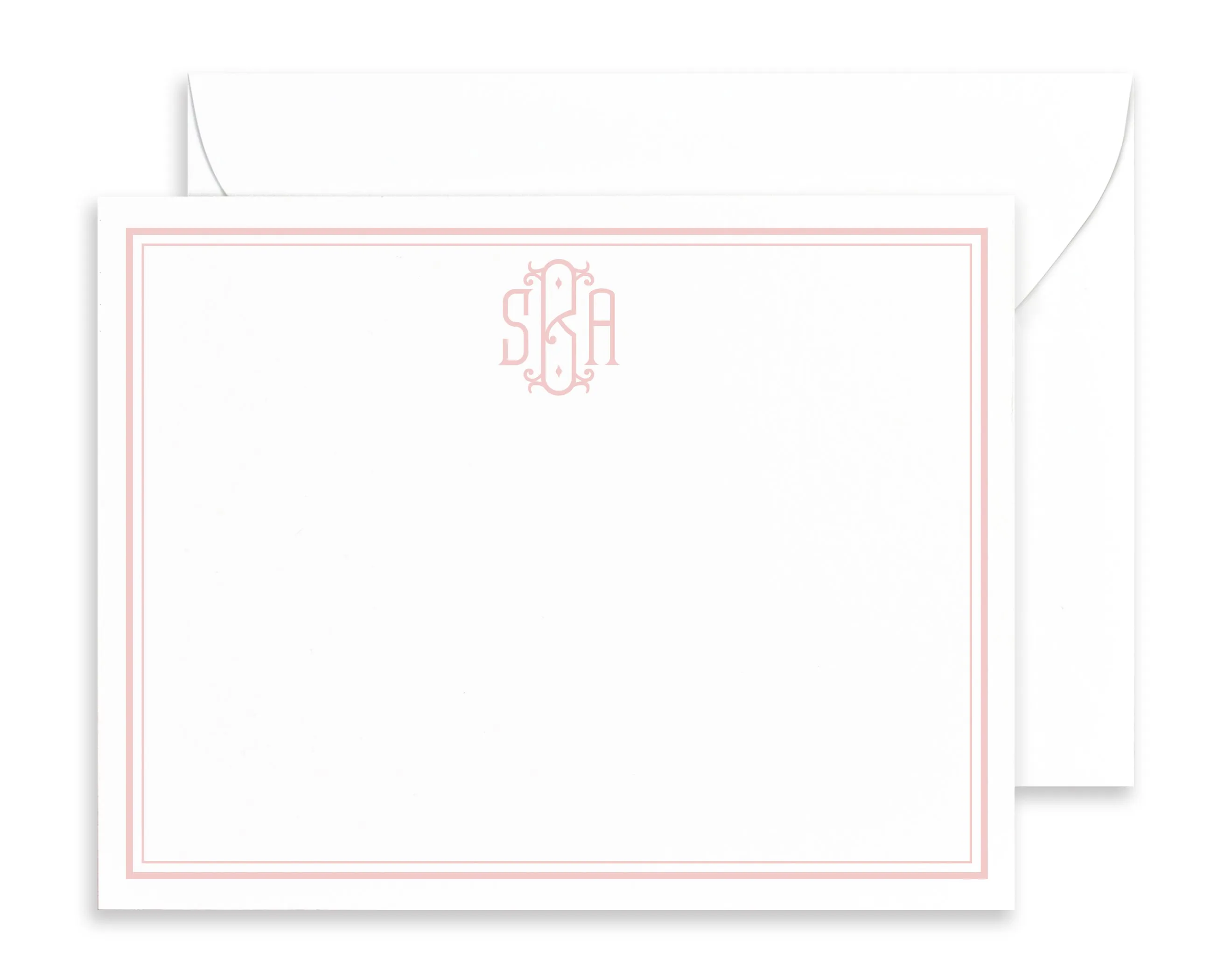 Monogrammed Bordered Note Cards with Envelopes