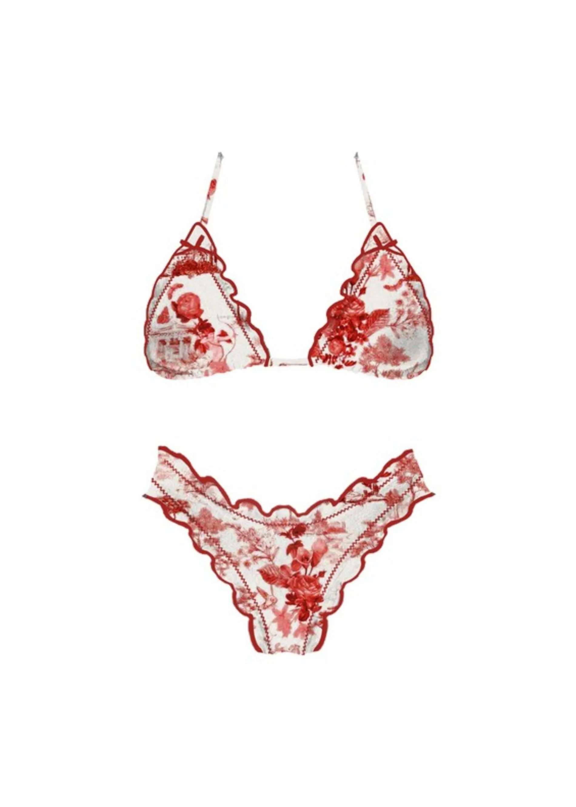 More Than A Fever Bikini Bottom ★ Red Floral