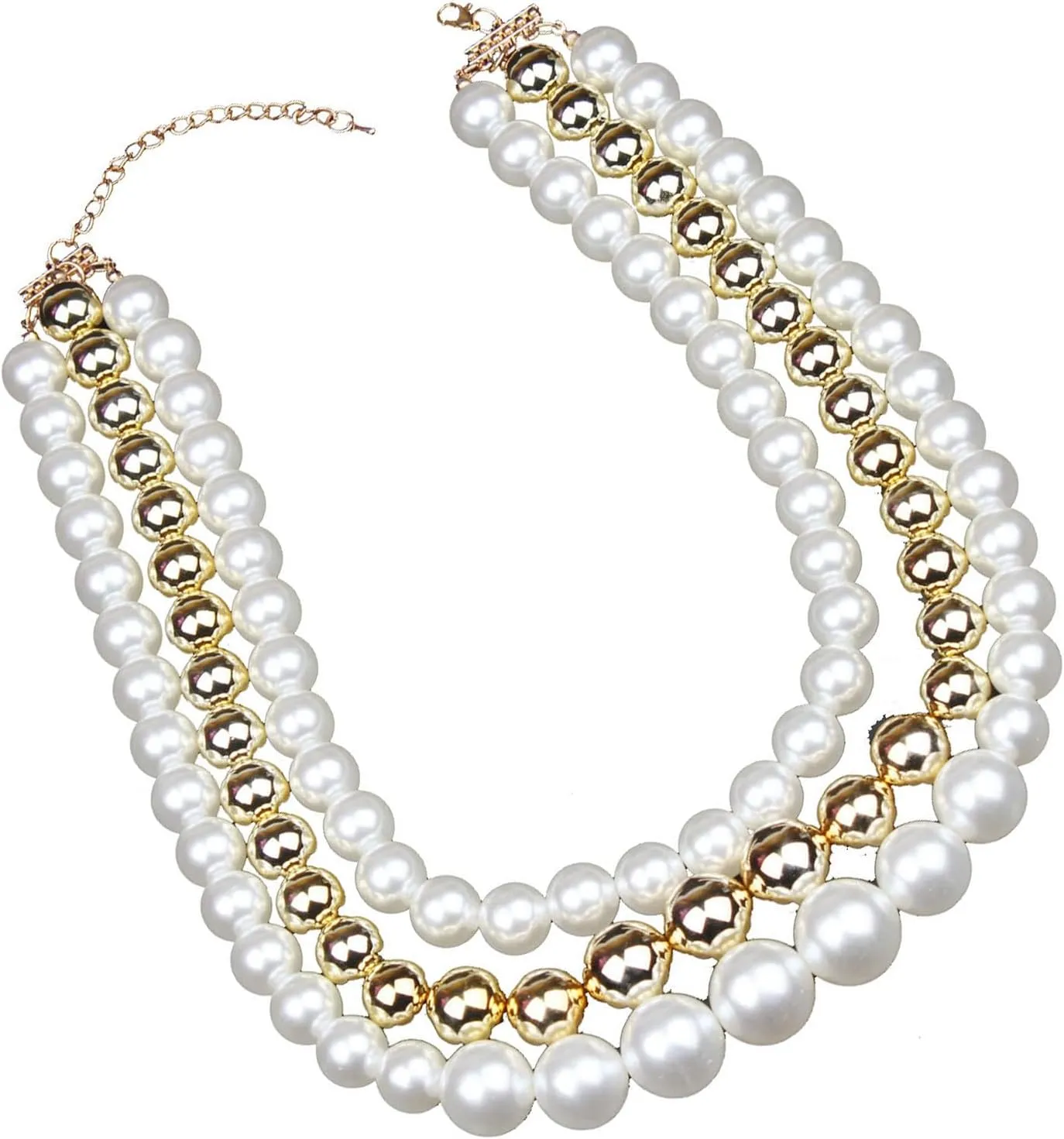 Multilayers Imitation Pearls Necklace, Punk Styles Fashion Jewelry Accessory for Women, Statement Choker Designs