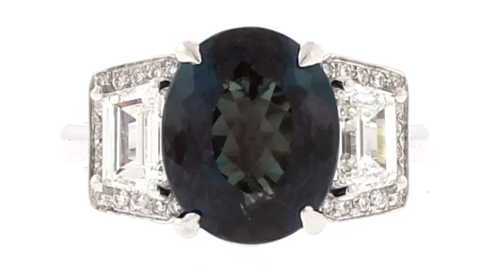 Natural Brazilian Alexandrite and Diamond Ring