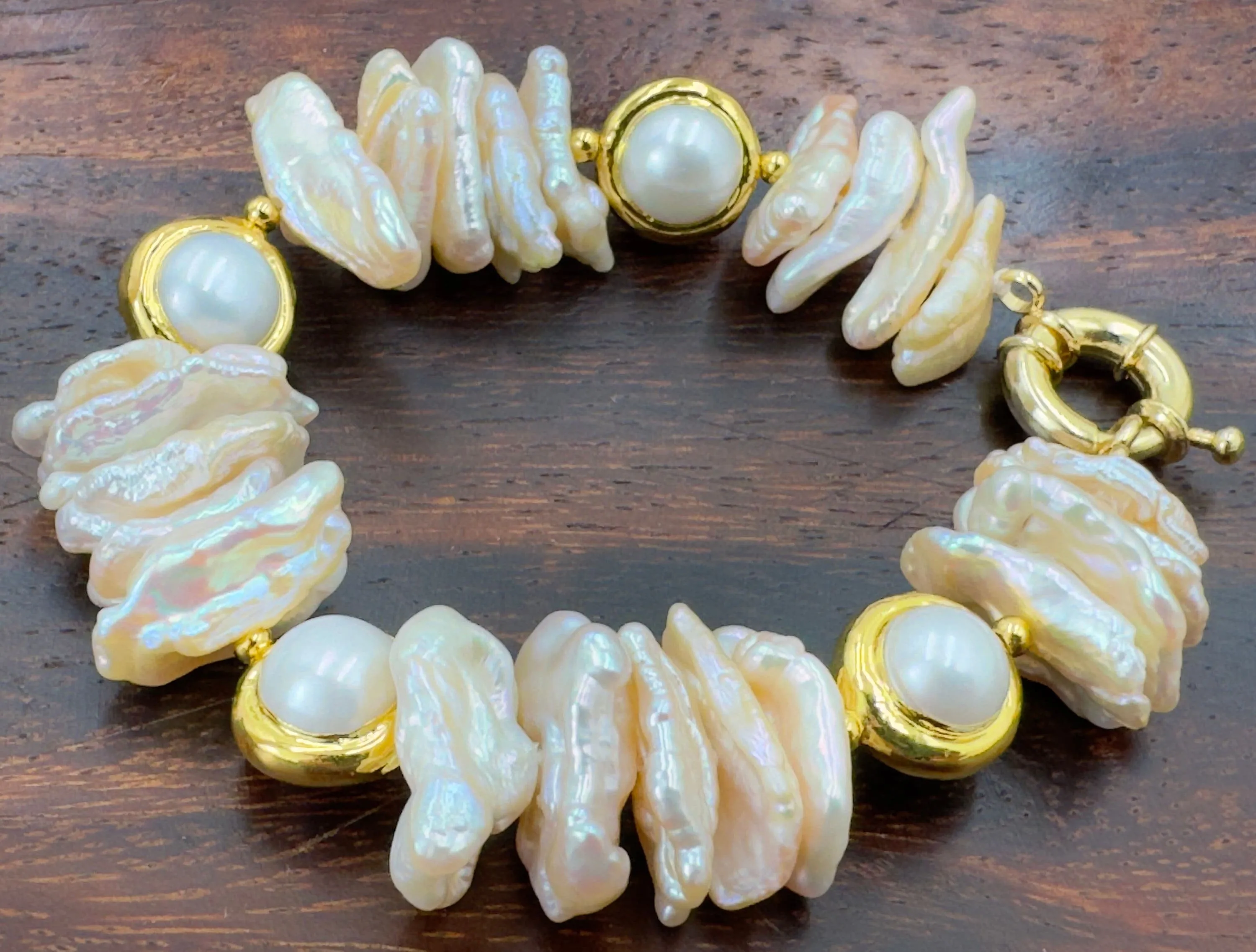 Natural  high quality Biwa pearl choker 16-22mm
