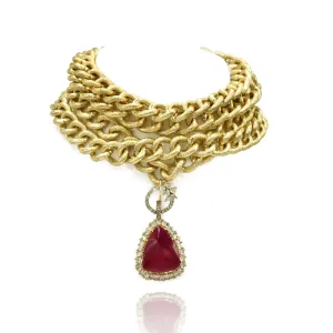 Neesha Multi Chain Pendant Choker