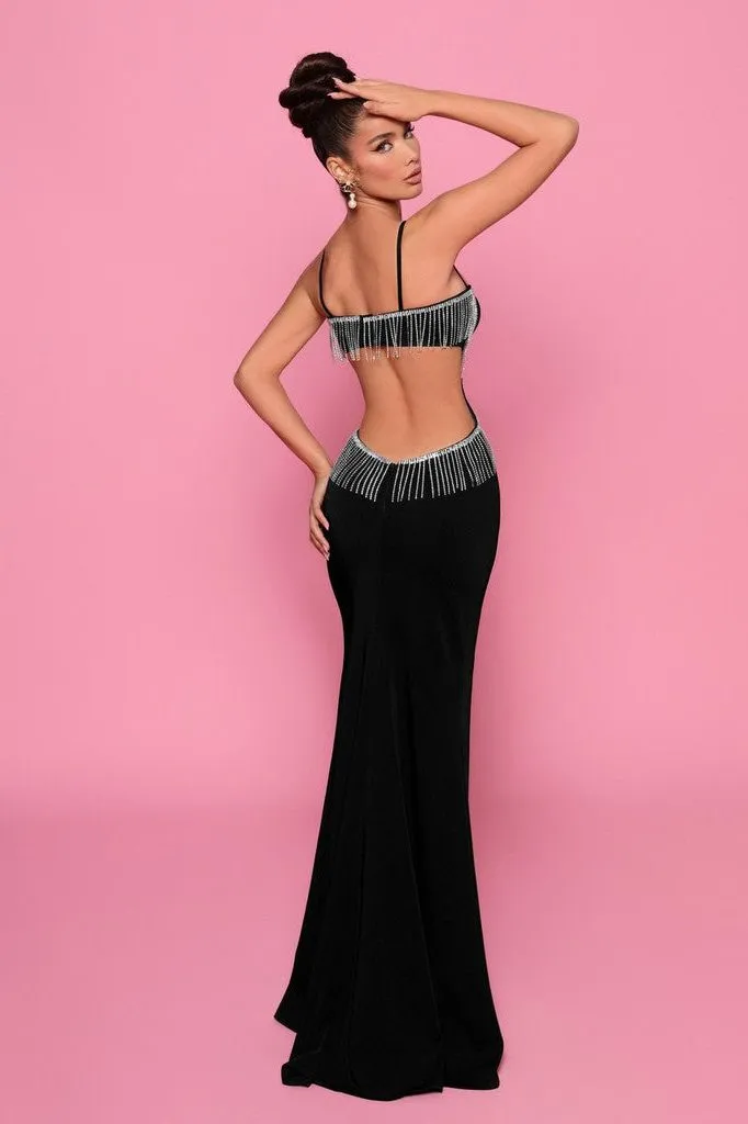 NICOLETTA Cutout Crystal embellished ball gown