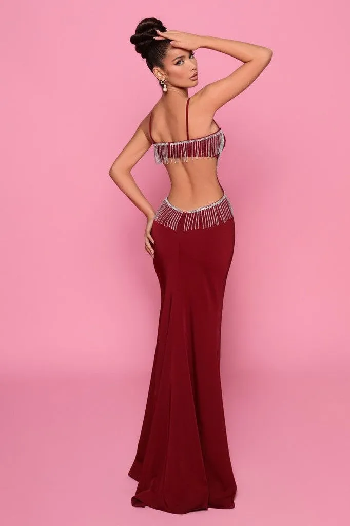 NICOLETTA Cutout Crystal embellished ball gown