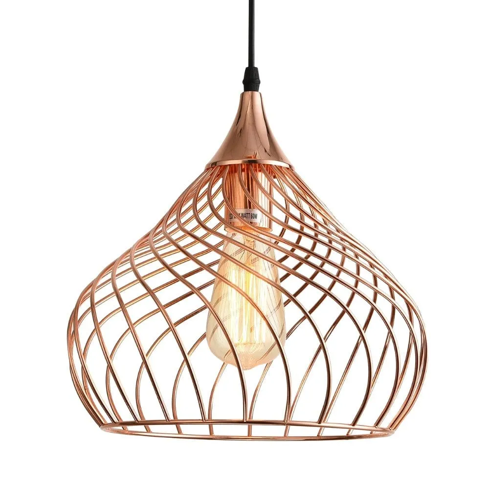 Norris Metal Pendant Light Rose Gold