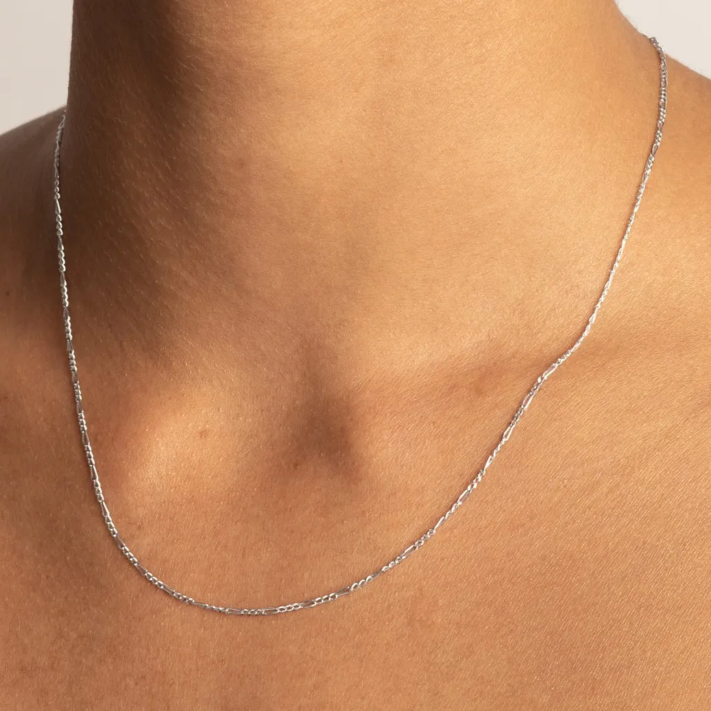 Oh So Fine Figaro Chain Necklace in Silver