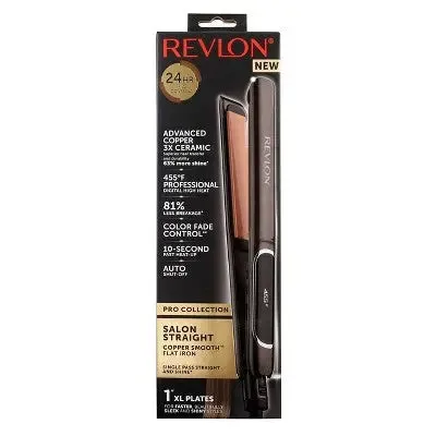 Open Box - Revlon Salon Straightening Copper Flat Iron 1"