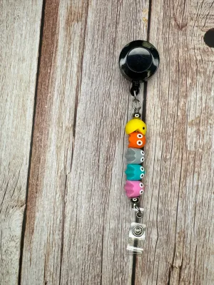 Pacman Badge Reels for Nurses or Doctors badge reels for healthcare and hospital workers.  Great Gift for Pediatric Nurse or Doctor.