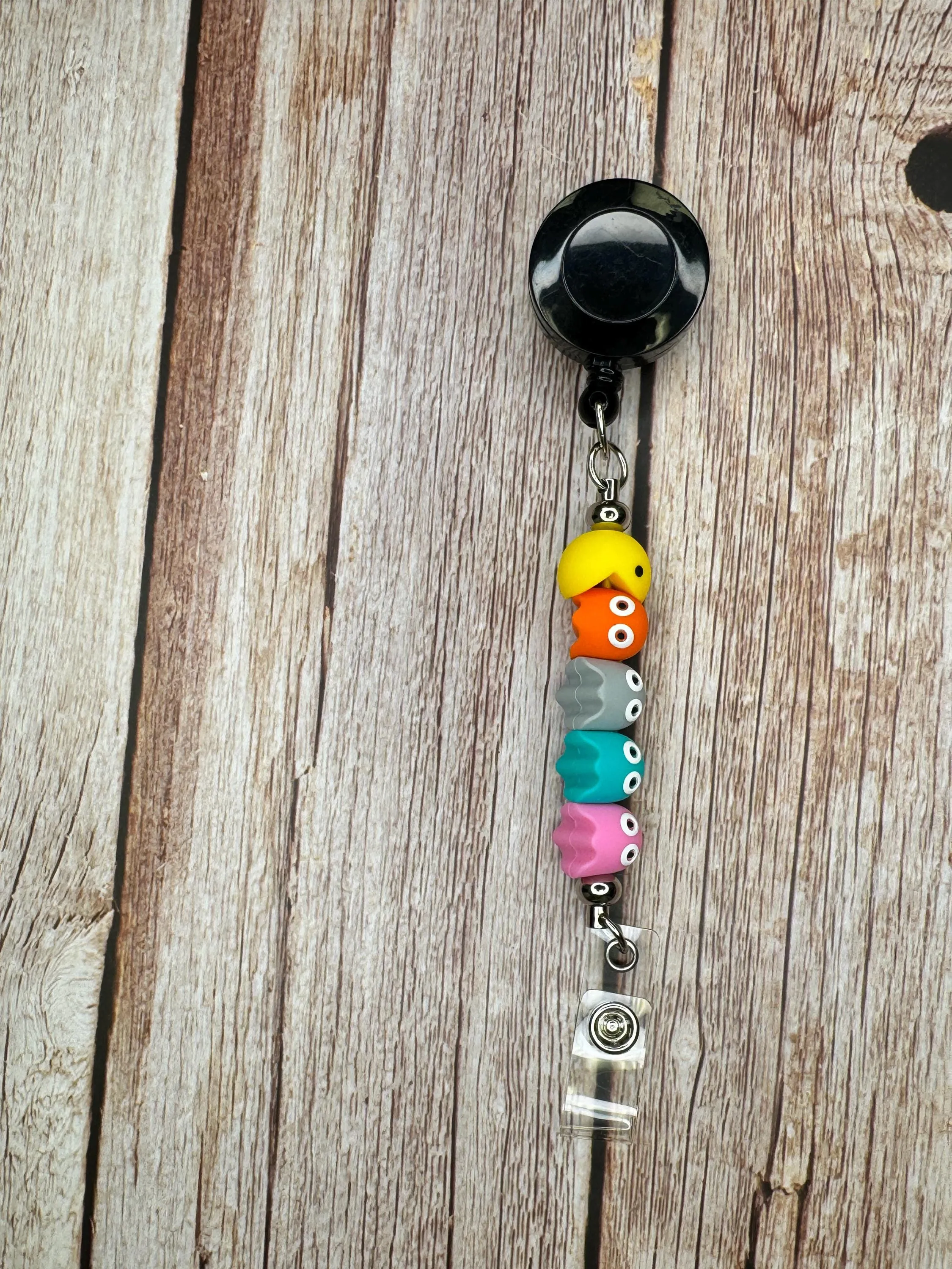 Pacman Badge Reels for Nurses or Doctors badge reels for healthcare and hospital workers.  Great Gift for Pediatric Nurse or Doctor.