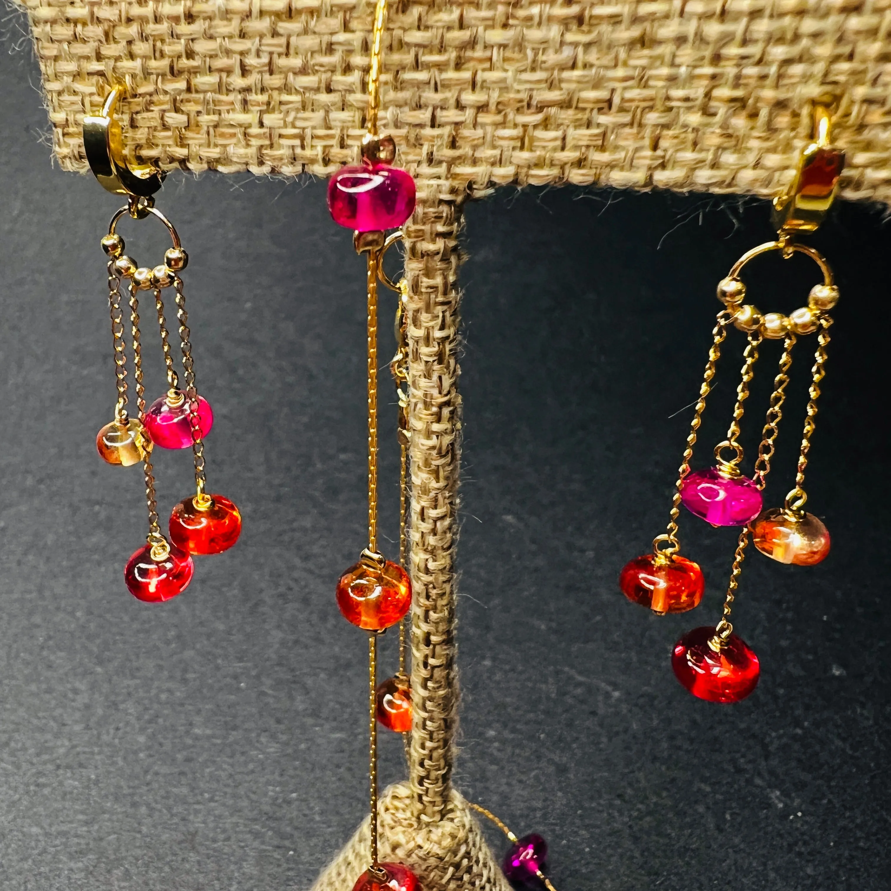 Padparadscha Sapphire Dangle Earrings