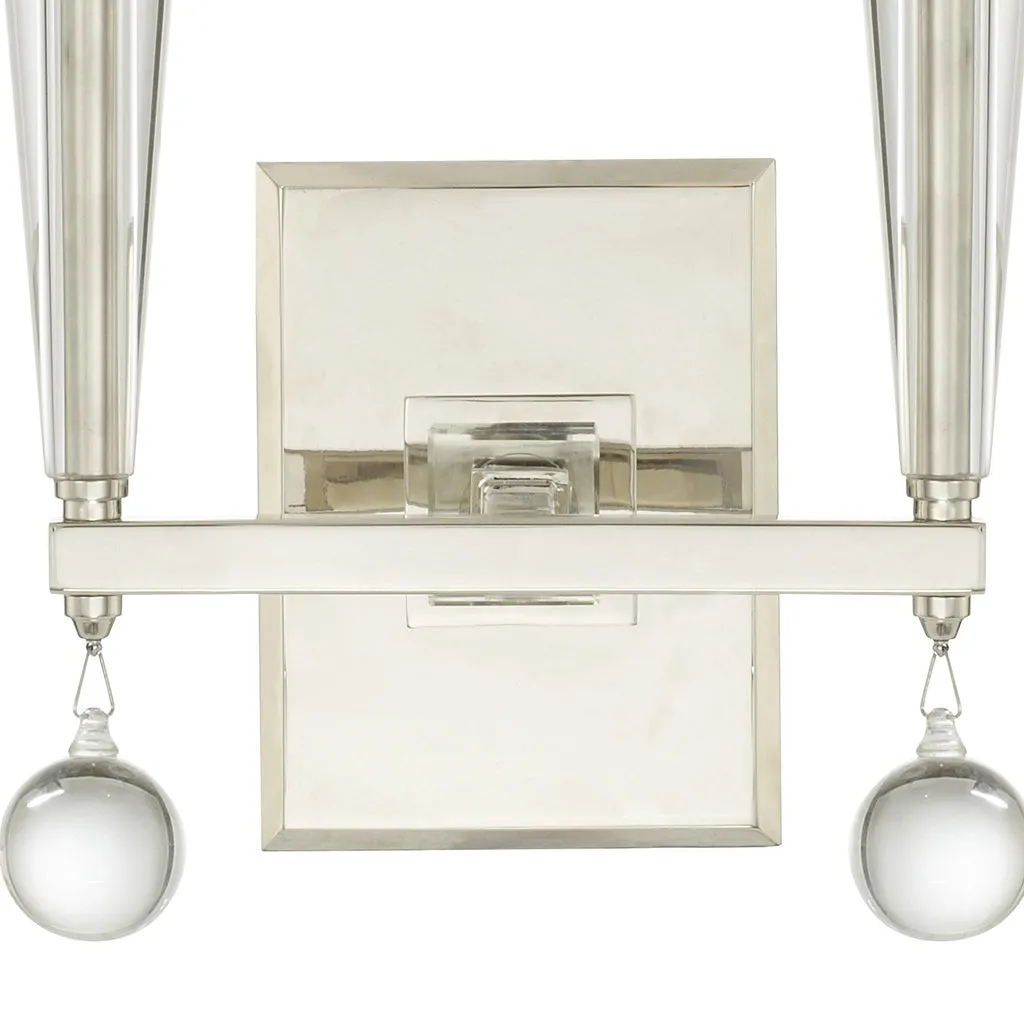 Paxton 2 Light Polished Nickel Sconce