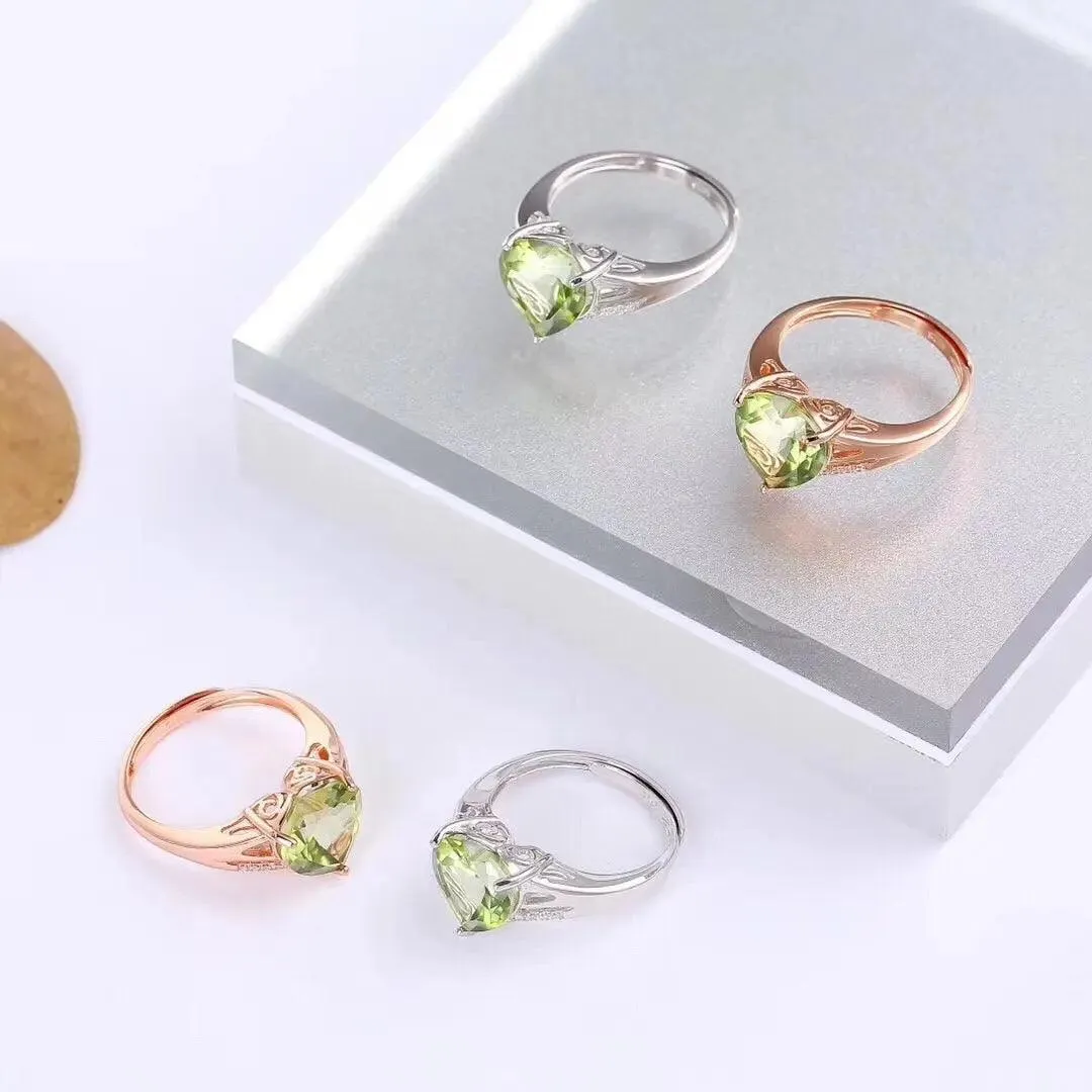 Peridot Heart Shaped Ladies Ring
