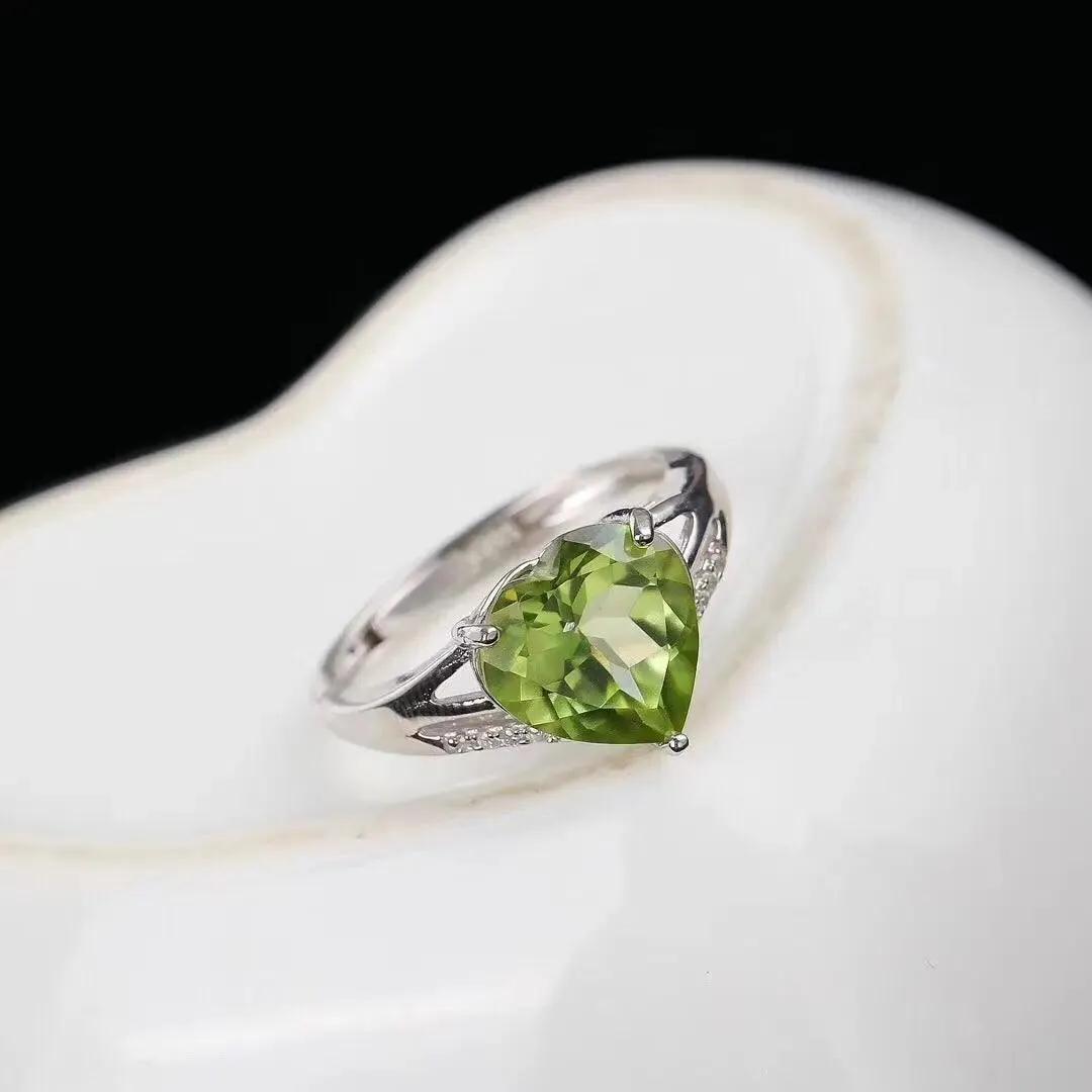 Peridot Heart Shaped Ladies Ring