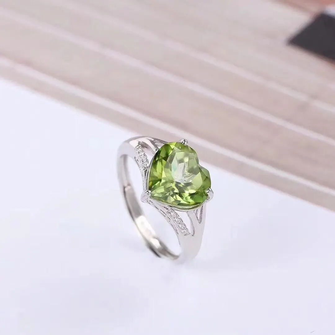Peridot Heart Shaped Ladies Ring