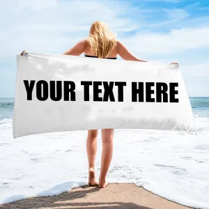 Personalize Unique Custom Beach Towels Custom Text Colors Skin Friendly
