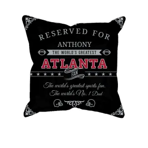 Personalized Atlanta Football Pillow, Unique Custom Gift For American Football Fans, World’s Greatest Fan Pillow