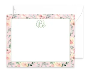 Personalized Blush Floral Note Cards