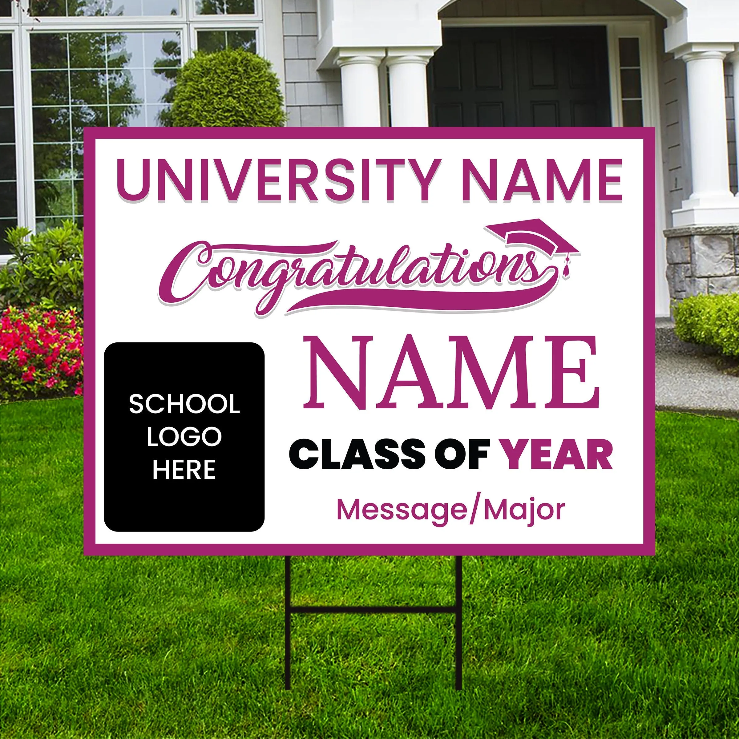Personalized Graduation Yard Sign 2025, College Graduation Sign, Class of 2025, Custom High School Graduation Yard Sign with Metal H-Stake