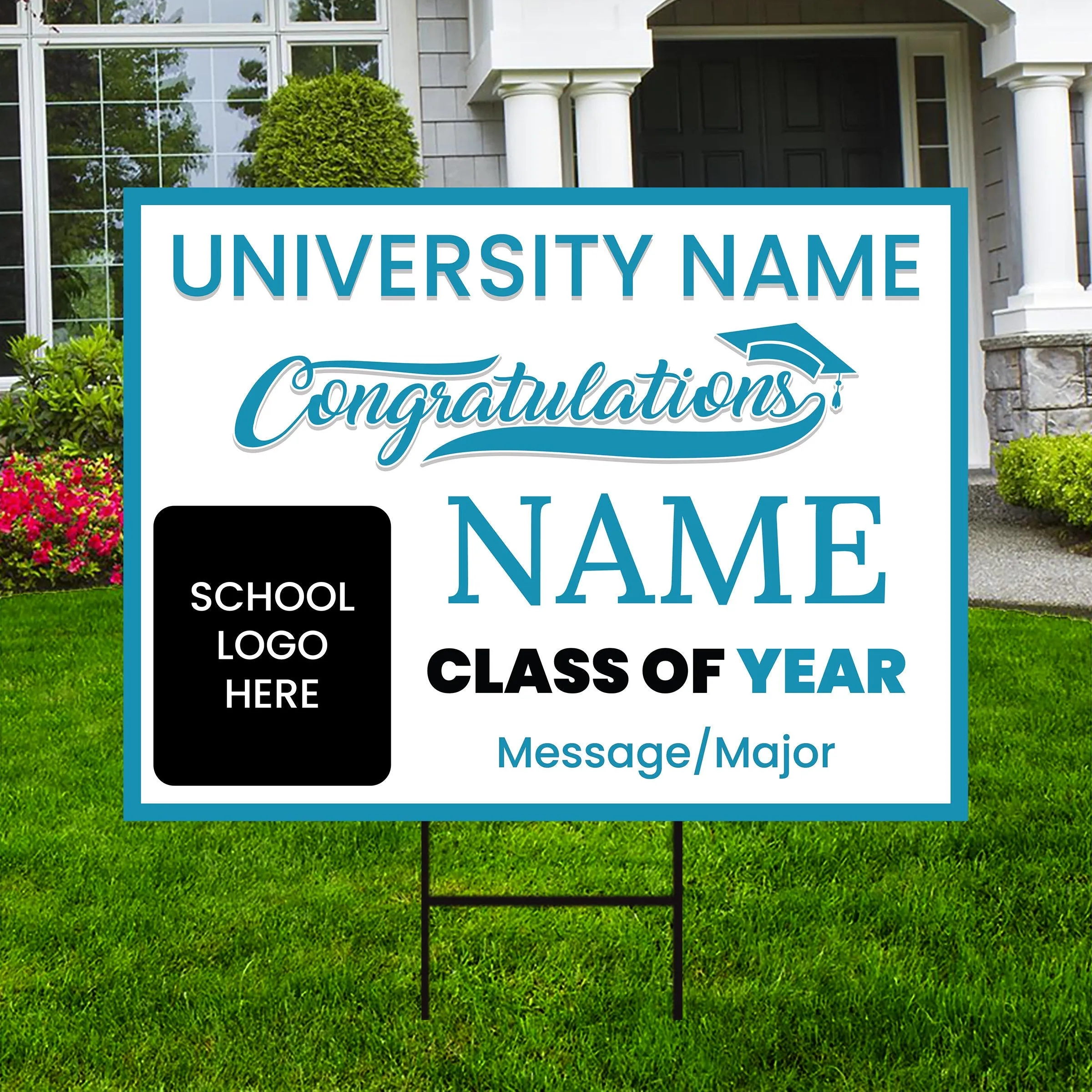 Personalized Graduation Yard Sign 2025, College Graduation Sign, Class of 2025, Custom High School Graduation Yard Sign with Metal H-Stake